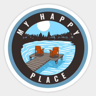 My Happy Place Lake Dock Sticker